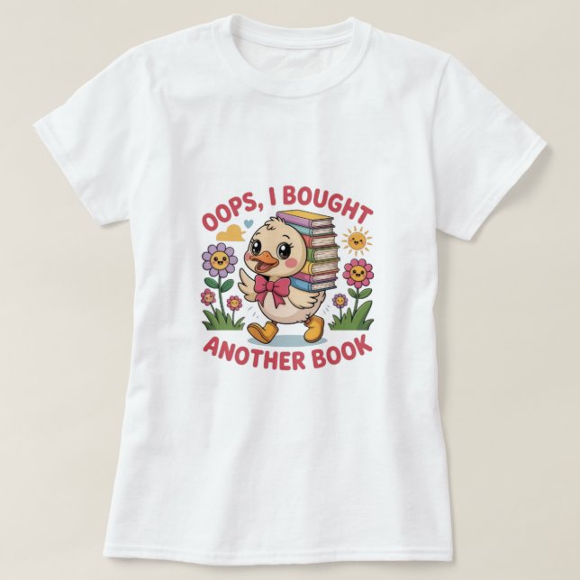 Rolig anka med böcker – Bokälskarepresent T Shirt (Design framsida)