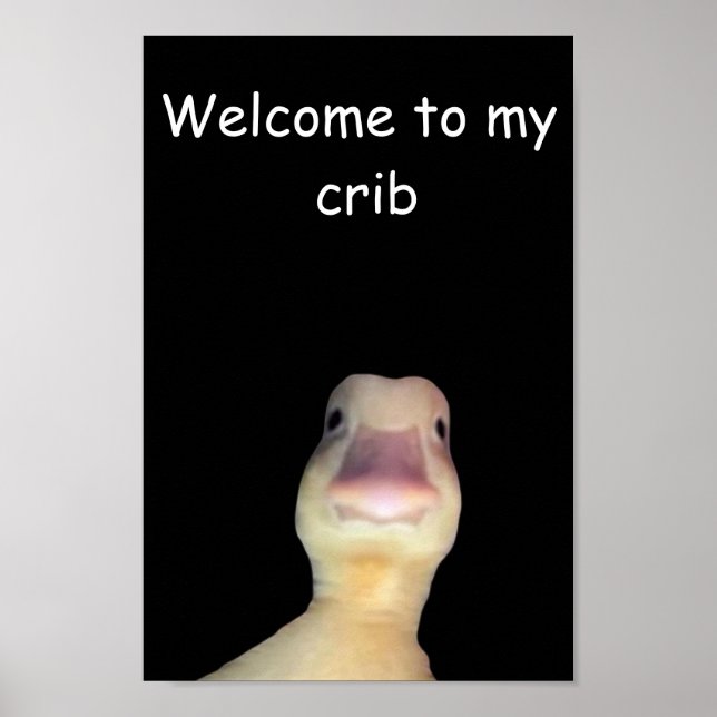 Rolig Anka Meme: Välkommen till Min Stuga Anka Poster (Framsidan)