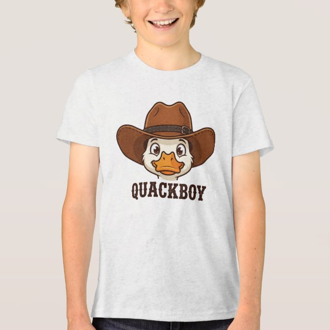 Rolig Anka Puns Western Cowboy T Shirt (Framsida)