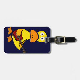 Rolig anka som leker gitarrurinnevånarekonst bagagebricka