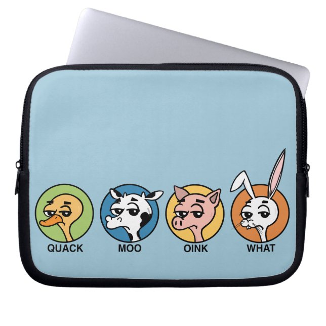 ROLIG ANKAKOGRIS OCH KANINLAPTOP SLEEVE (Framsidan)