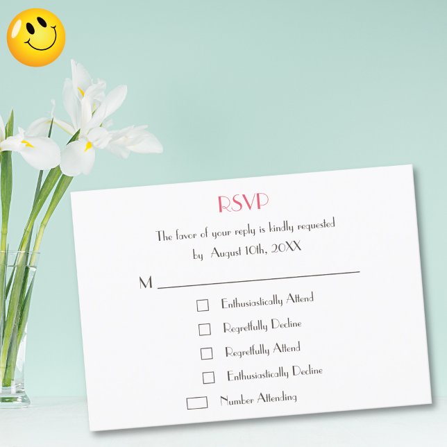 Rolig anpassad bröllops-RSVP-svar inbjudan kort (Funny Custom Wedding RSVP Reply Invitation Card)