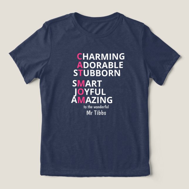 Rolig anpassad för kattägare  t shirt (Design Framsida)