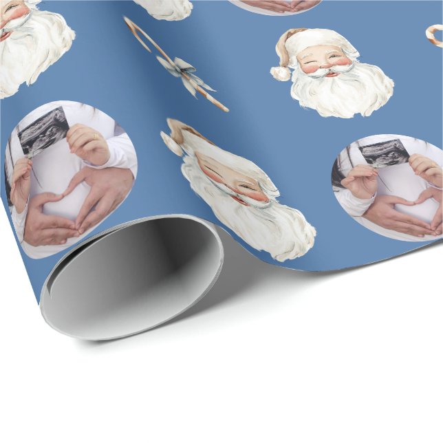Rolig anpassad fotobebisannonsering jul presentpapper (Rullad Hörn)