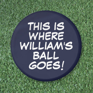 Rolig anpassad meddelande Navy Blue Golf Boll Mark Magnet