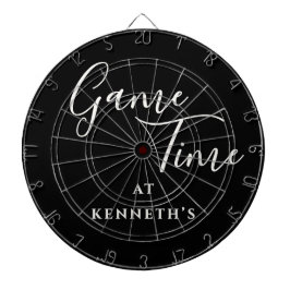 Rolig anpassad minimalistisk svart-vit Game Time m Darttavla