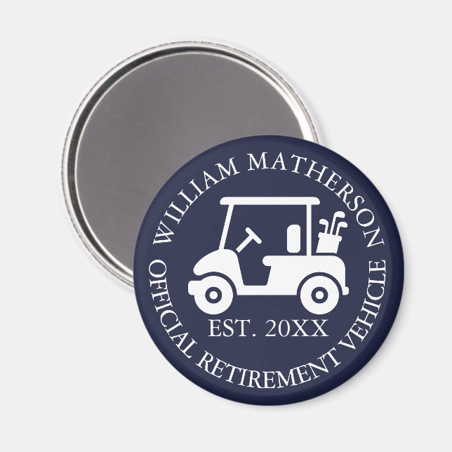 Rolig anpassad pensionsvagn Buggy marinblå Magnet (Front/Back)