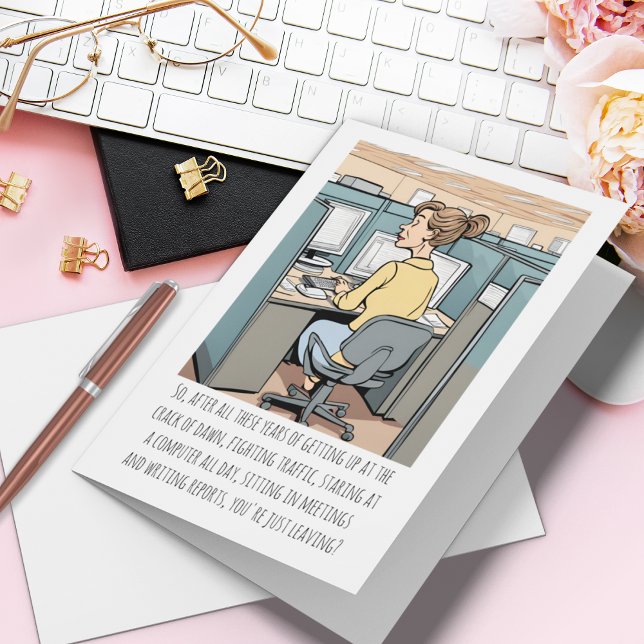 Rolig anpassad text för kvinna som går i pension kort (The perfect retirement card for co-workers, friends, parents, grandparents, or relatives.)