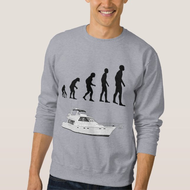 Rolig anpassningsbar evolution- och båtliv-tröja lång ärmad tröja (Framsida)
