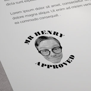 Rolig Ansikte Lärar Godkänd Stämpel