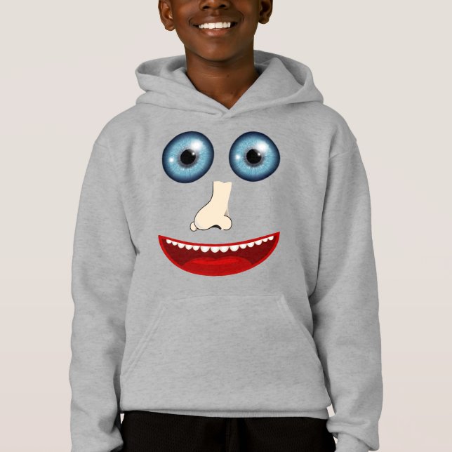 Rolig ansiktehoodie t-shirt (Framsida)