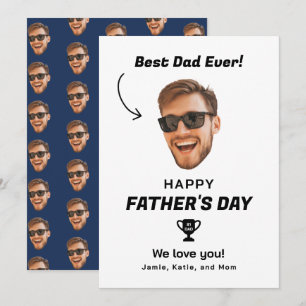 Rolig Ansikts Foto Glad Fars Dag Kort