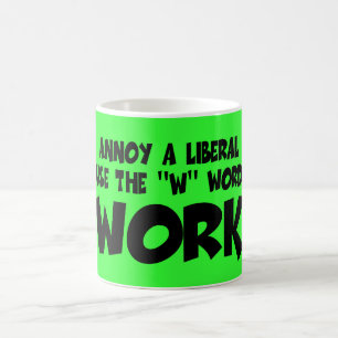 Rolig anti frisinnad arbetsslogan kaffemugg