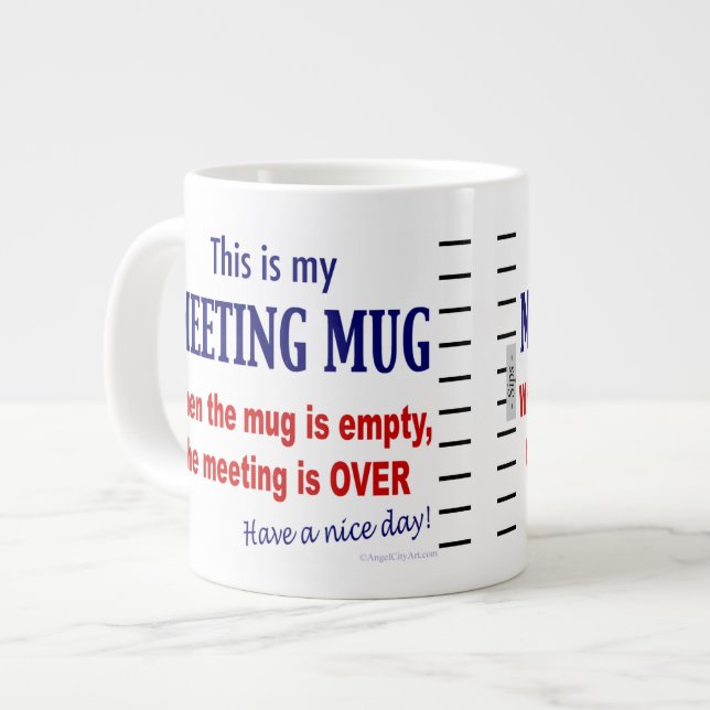 Rolig Anti-Mötes Jättekaffemugg Jumbo Mugg (Framsida vänster)