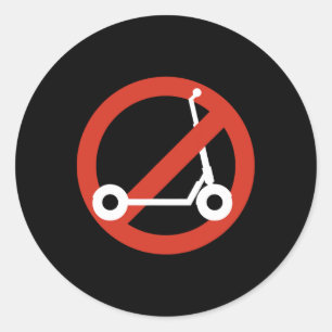 Rolig Anti-scooter Av Skridskoåkare Som älskar Ska Runt Klistermärke