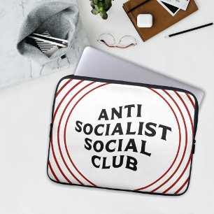 Rolig Anti Socialist Social Club Socialism Laptop Fodral