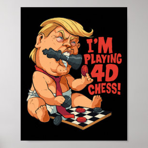 Rolig anti-trump av 4d schackparodi Rolig anti-tru Poster
