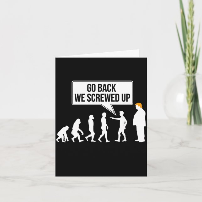 Rolig anti-trump evolution politisk humor  kort (Framsida)