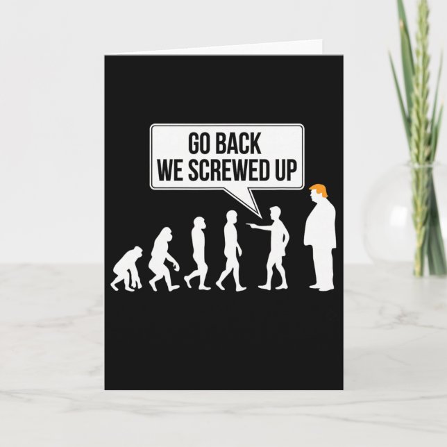 Rolig anti-trump Evolution Politisk humor  Kort (Framsida)