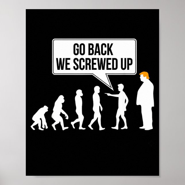 Rolig anti-trump evolution politisk humor  poster (Framsidan)