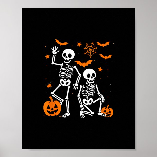 Rolig Anti Trump Halloween-Skelett  Poster (Framsidan)