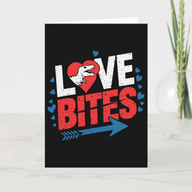 Rolig Anti Valentindagen Dinosaurie Kärlek Biter P Kort (Framsida)