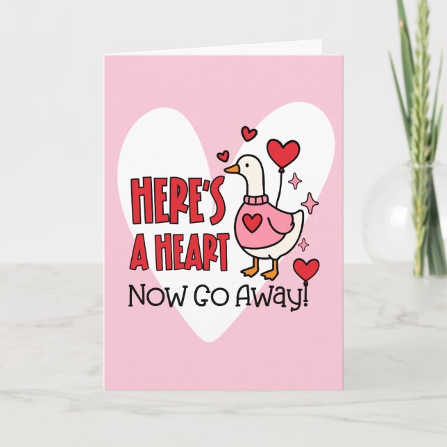 Rolig Anti-Valentine-Gås Helgkort (Framsida)