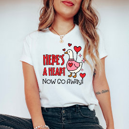 Rolig Anti-Valentine Goose Heart Ballong T Shirt