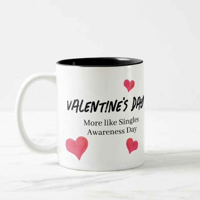 Rolig Anti-Valentine’s Day-mugg  Två-Tonad Mugg (Vänster)