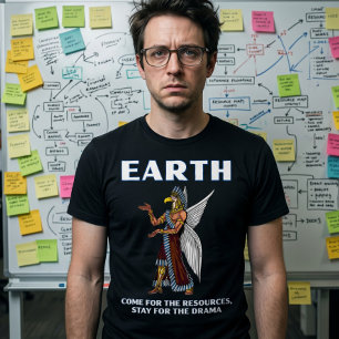 Rolig Antik UFO Annunaki Alien T Shirt