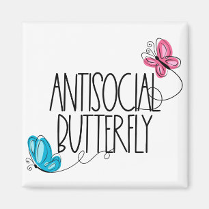 Rolig Antisocial Fjäril Magnet