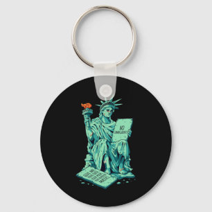 Rolig Antitrump Staty över Liberty Invandrar Polis Nyckelring