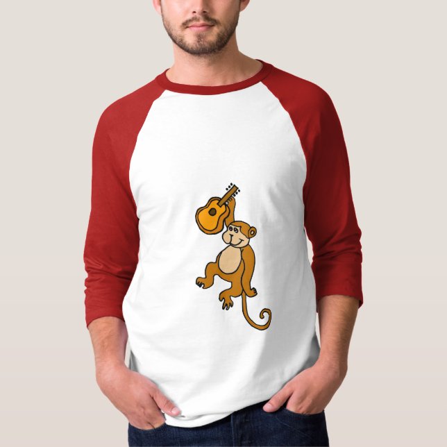 Rolig apa DL med gitarrskjortan Tee Shirt (Framsida)