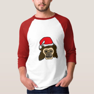 Rolig apa för Gibbon BG med den Santa hattskjorta Tröja