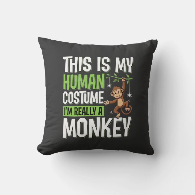 Rolig apa kostym Halloween vektor Kudde (Framsida)