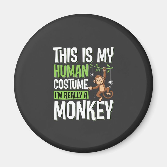 Rolig apa kostym Halloween vektor Magnet (Framsidan)