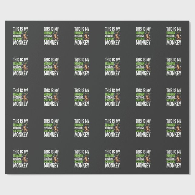 Rolig apa kostym Halloween vektor Presentpapper (Platt)
