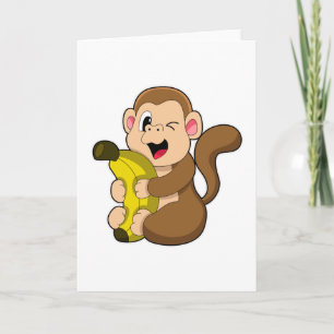 Rolig apa med banan kort