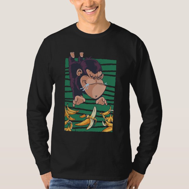 Rolig apa med bananer t shirt (Framsida)