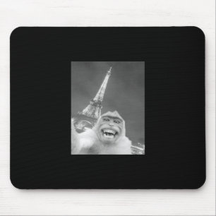 Rolig apa Selfie Eiffeltornet I Paris Män Kvinnor Musmatta