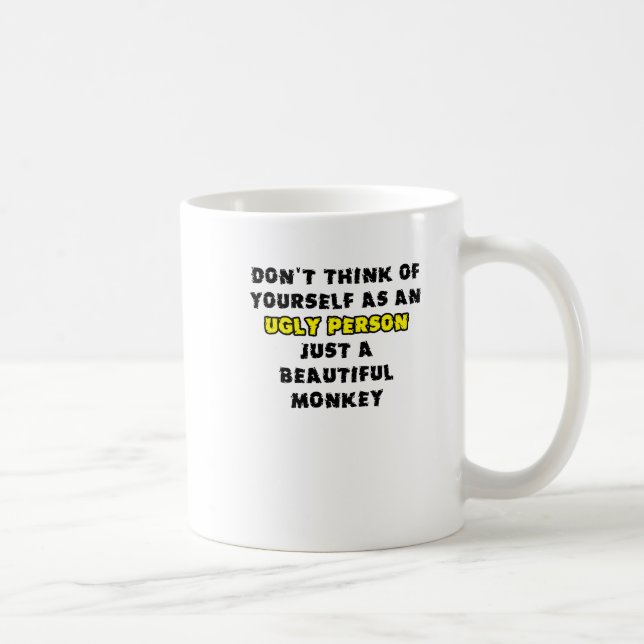 Rolig Apa Skämt Kaffe/Te-mugg Humor Kaffemugg (Höger)