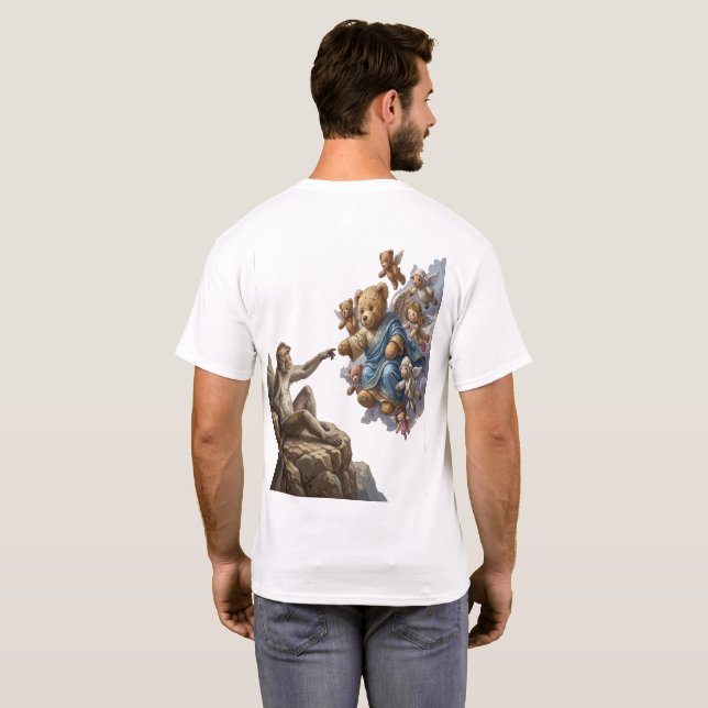 Rolig apa Skapelsen av Adam Parodi T-Shirt (Hel baksida)