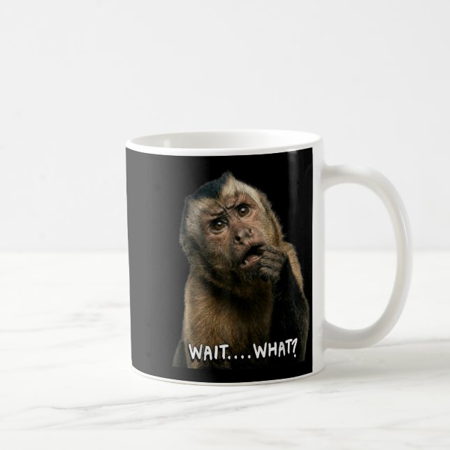 Rolig apa slang citat vänta vad meme söt kaffemugg (Höger)