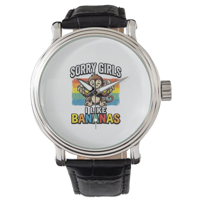 Rolig apbana Vintage gravyr skjortdesign Armbandsur (Framsida)