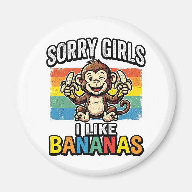Rolig apbana Vintage gravyr skjortdesign Magnet (Framsidan)