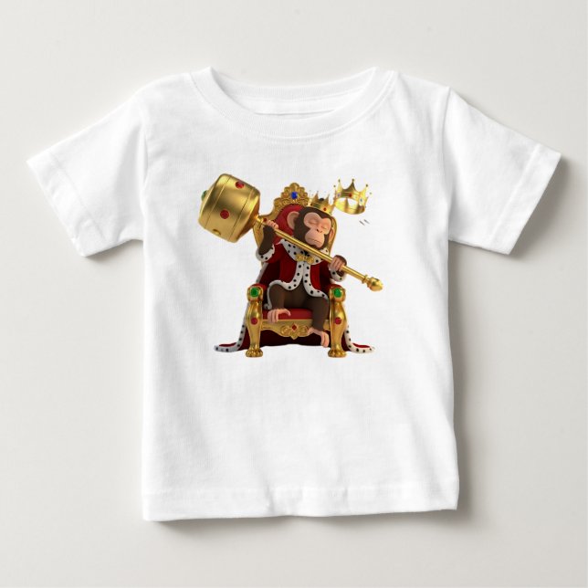 Rolig apkung sover på gyllene kungatron t shirt (Framsida)