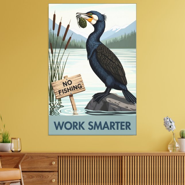 Rolig 'Arbeta smartare' canvastryck i WPA-konststi (Insitu (Vardagsrum))