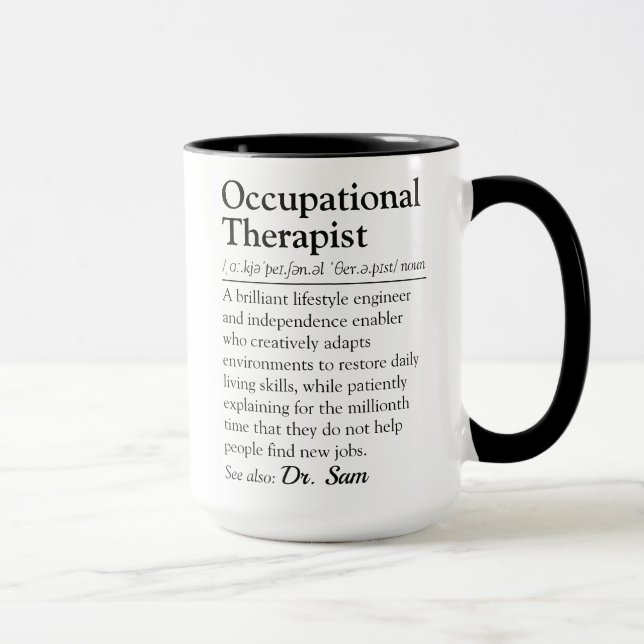 Rolig Arbets Terapetisk Ordboksdefinition Mugg (Höger)