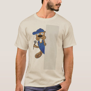 Rolig Arbetsbäver Grafik T-Shirt - Söt Tecknad Fil