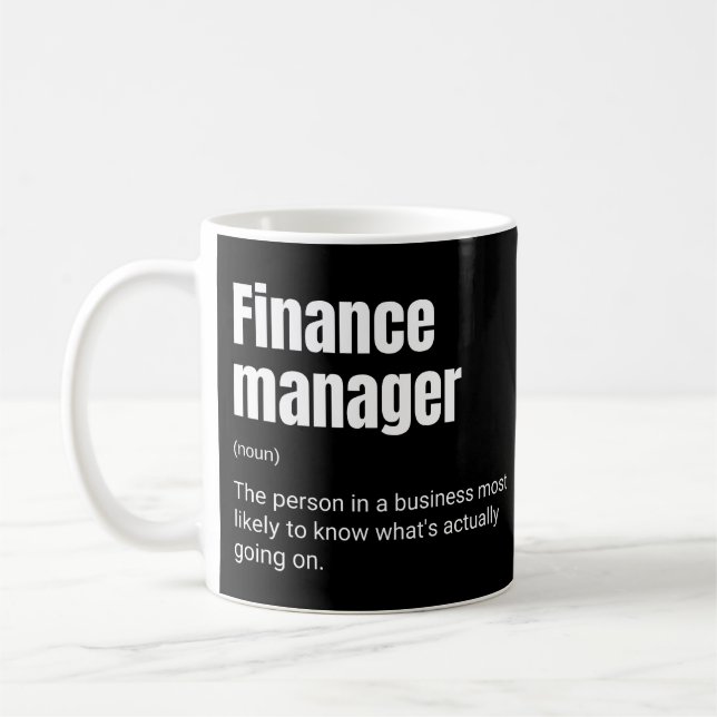 Rolig arbetsbeskrivning för finanschef kaffemugg (Vänster)